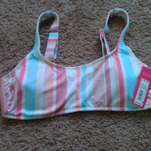 Girls size large striped bathing suit top
